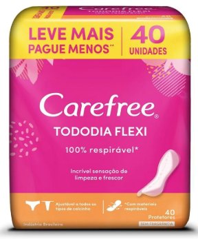 ABSORVENTE CAREFREE FLEX SEM PERFUME C/40 UNIDADES