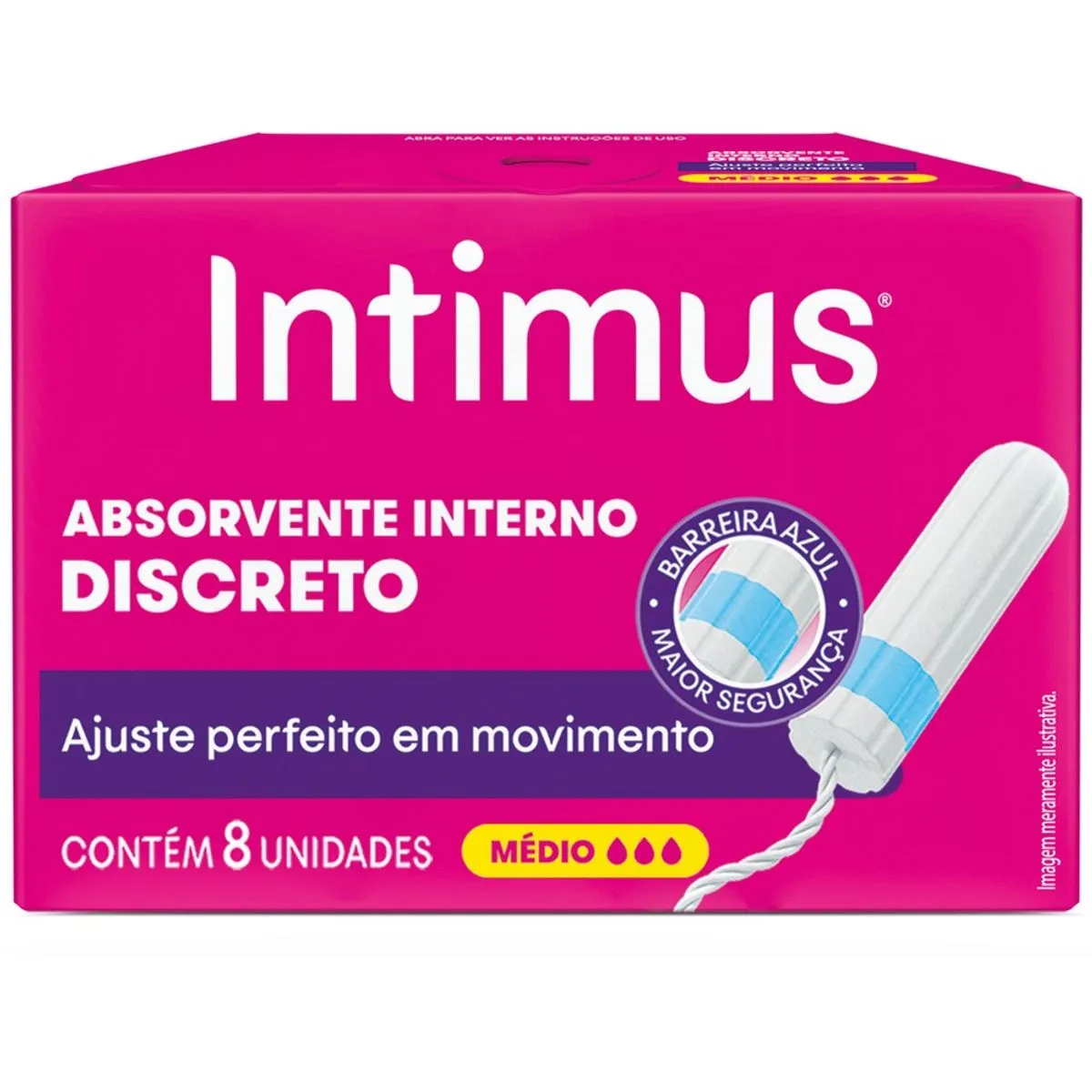 ABSORVENTE INTIMUS INTERNO MEDIO C/8 UNIDADES