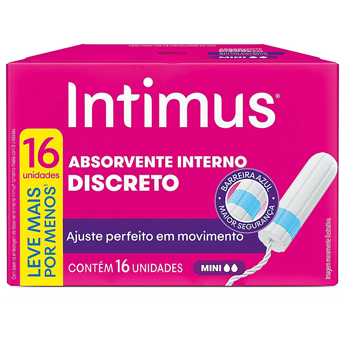 ABSORVENTE INTIMUS INTERNO MINI C/8 UNIDADES