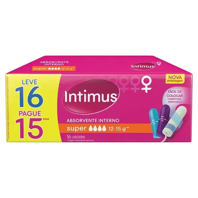 ABSORVENTE INTIMUS INTERNO SUPER LEVE 16 PAGUE 15